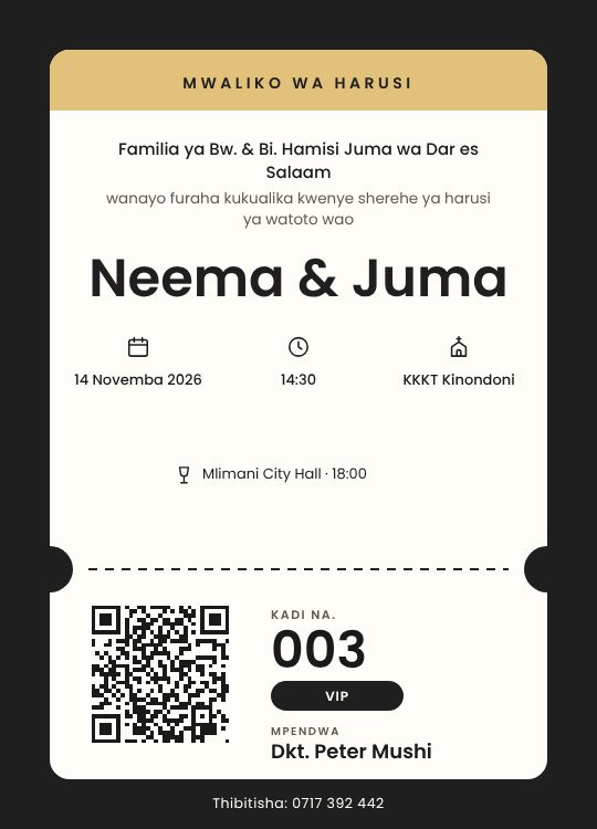 VIP entry pass card
