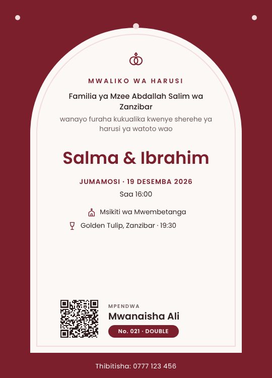 Wedding card, Arch layout